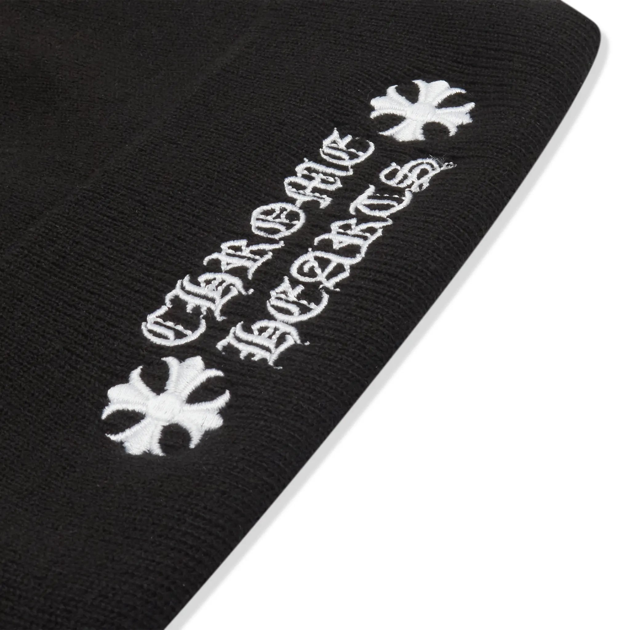 Detailed View of Chrome Hearts Logo Black Beanie